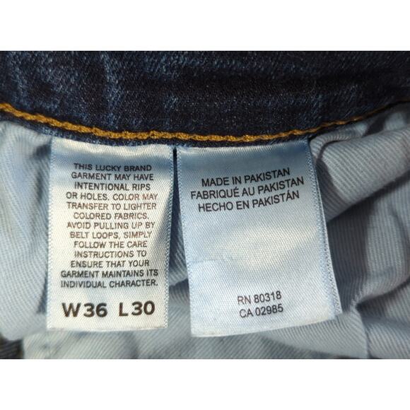 Lucky Brand 412 Athletic Slim Jeans Mens 36x30 Blue Denim Stretch Classic Fit - Picture 3 of 15